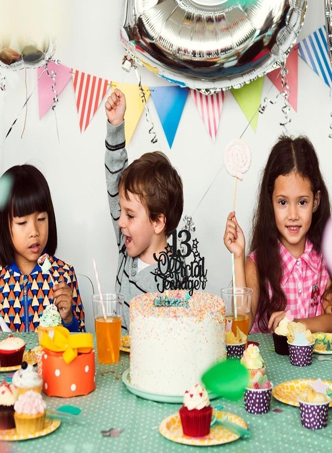 كونفيتي زينة كعكة عيد الميلاد الثالث عشر الرسمية من كونفيتي! - رقم 13 لامع - زينة كعكة عيد الميلاد الثالث عشر - لوازم تزيين حفلات عيد الميلاد الثالث عشر للمراهقين (أسود) - Image 5